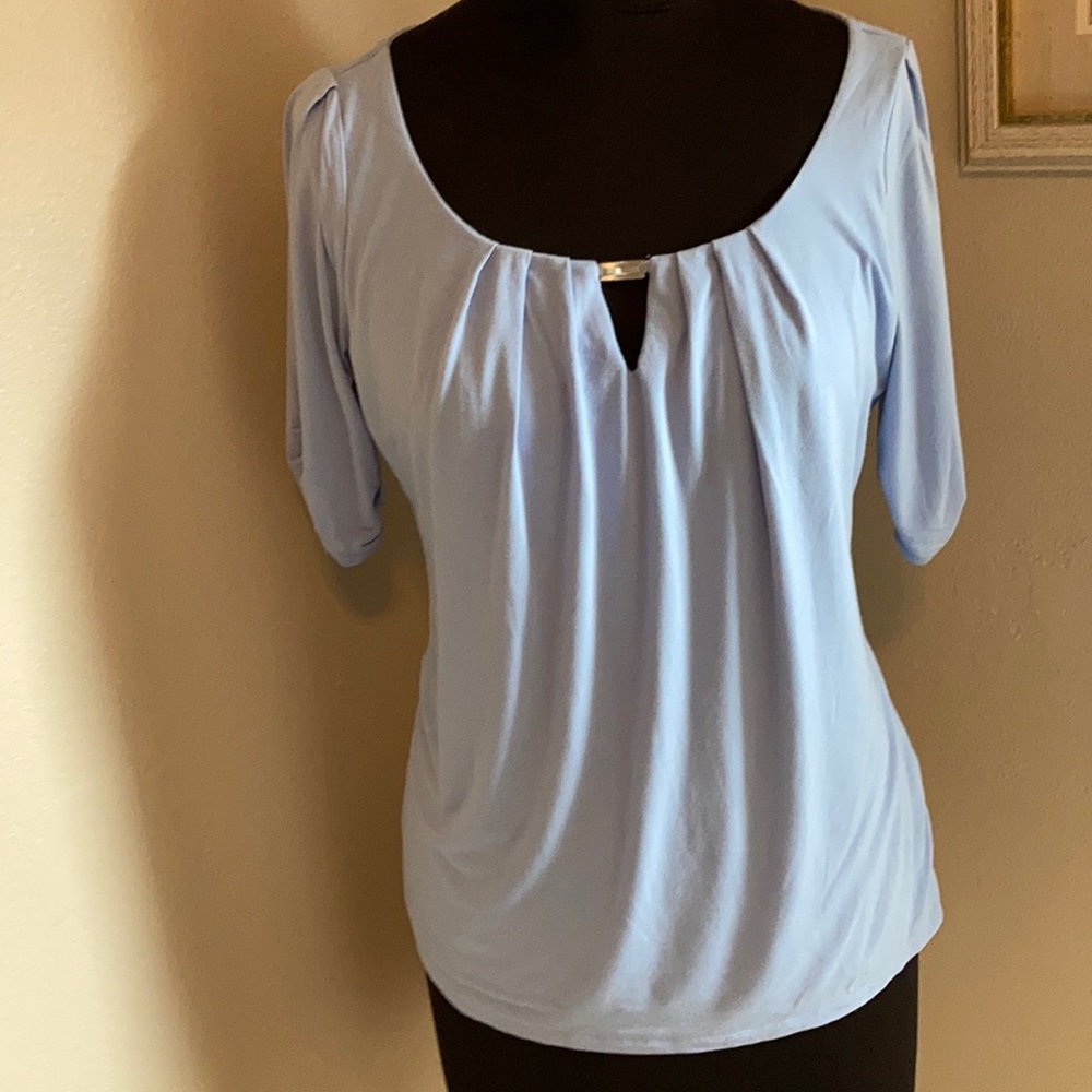 Dressy Light Blue Knit Top